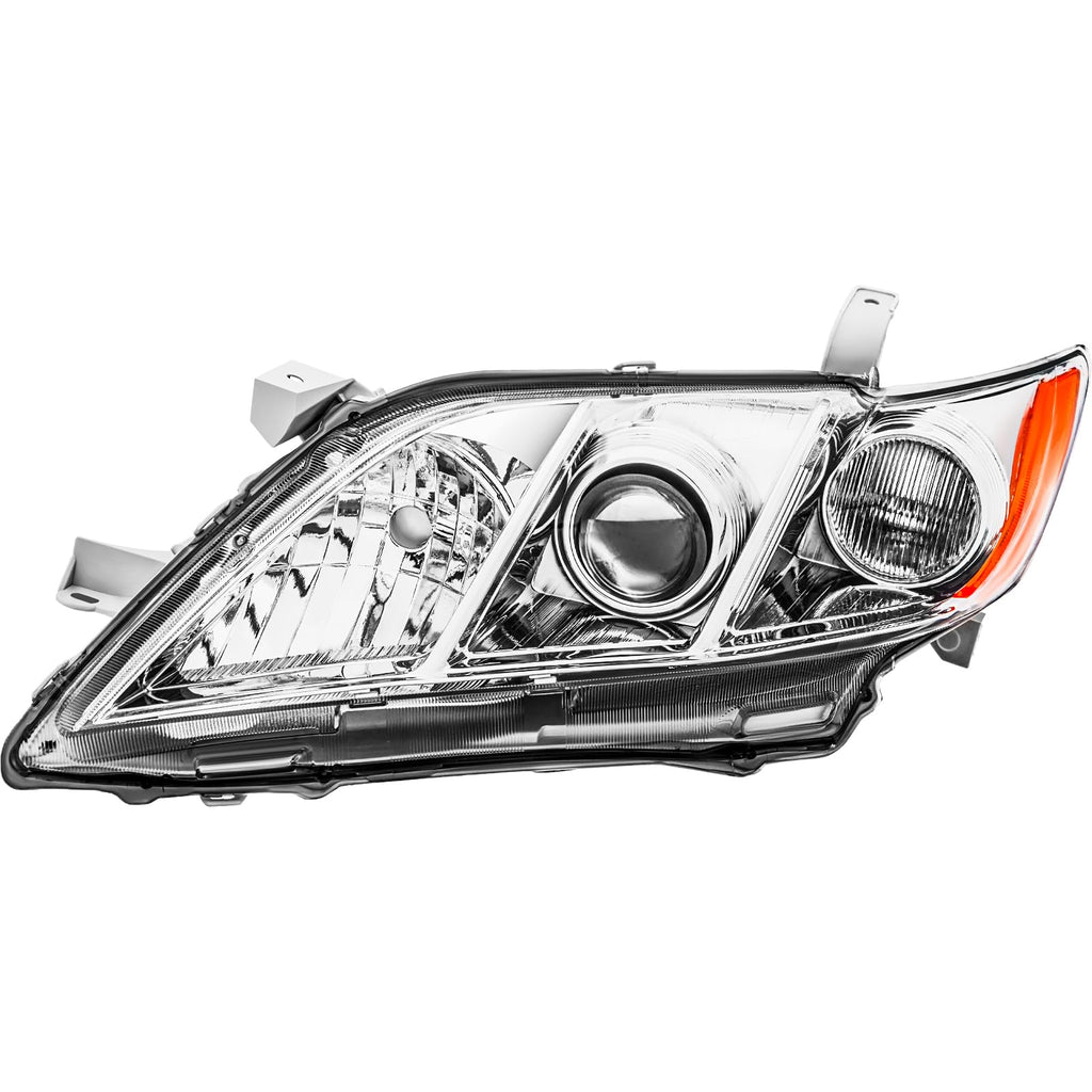 Headlights Assembly Pair Chrome Housing Amber Reflector P905