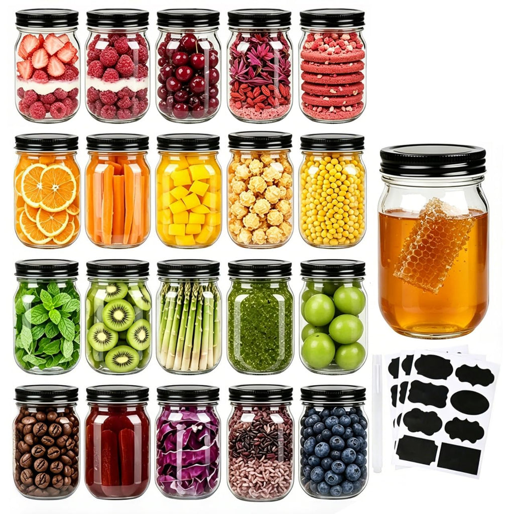 20 Pack Glass Jars With Lids 12 oz F3285