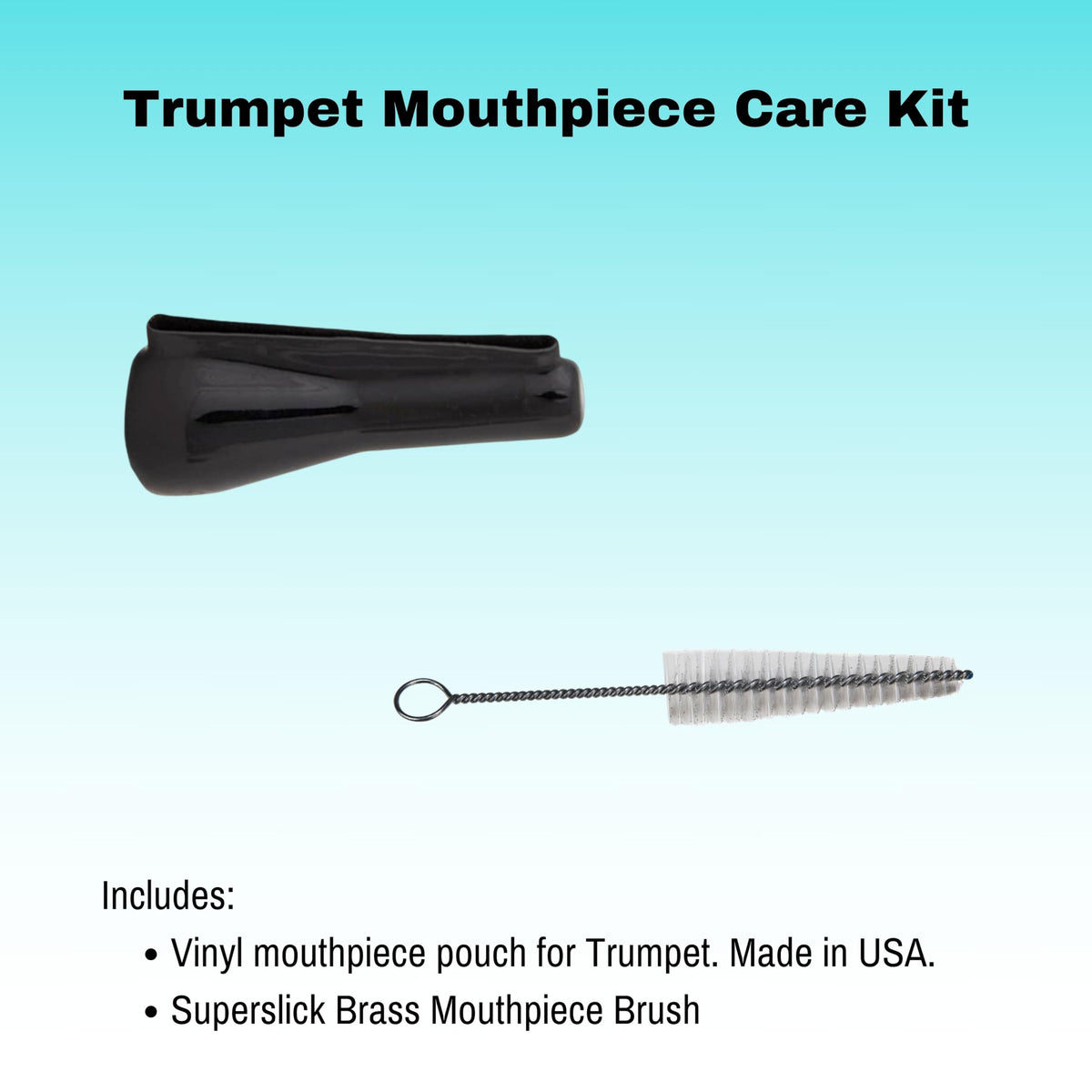 Trumpet Mouthpiece Care Kit with Protective Pouch and Cleaning Brush H815