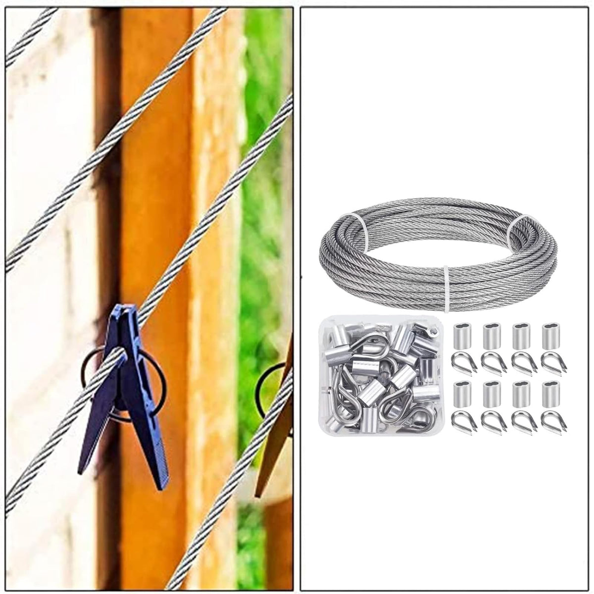 1/8 inch Stainless Steel Wire Rope Kit, 33ft O5731