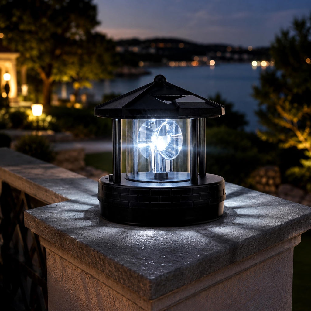 Solar Lighthouse Light with Rotating Beacon U19031