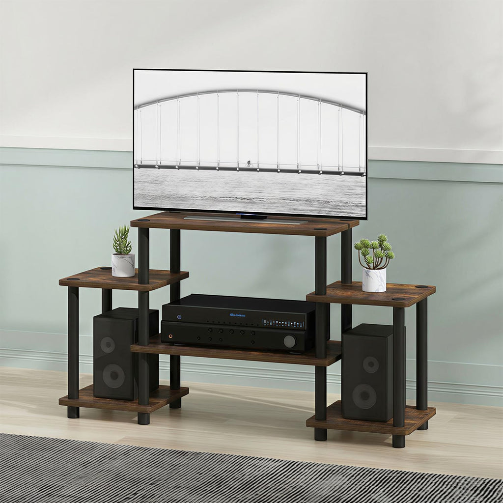 6-Shelf Toolless TV Stand with Raised Top for TV up to 50 Inch L2801