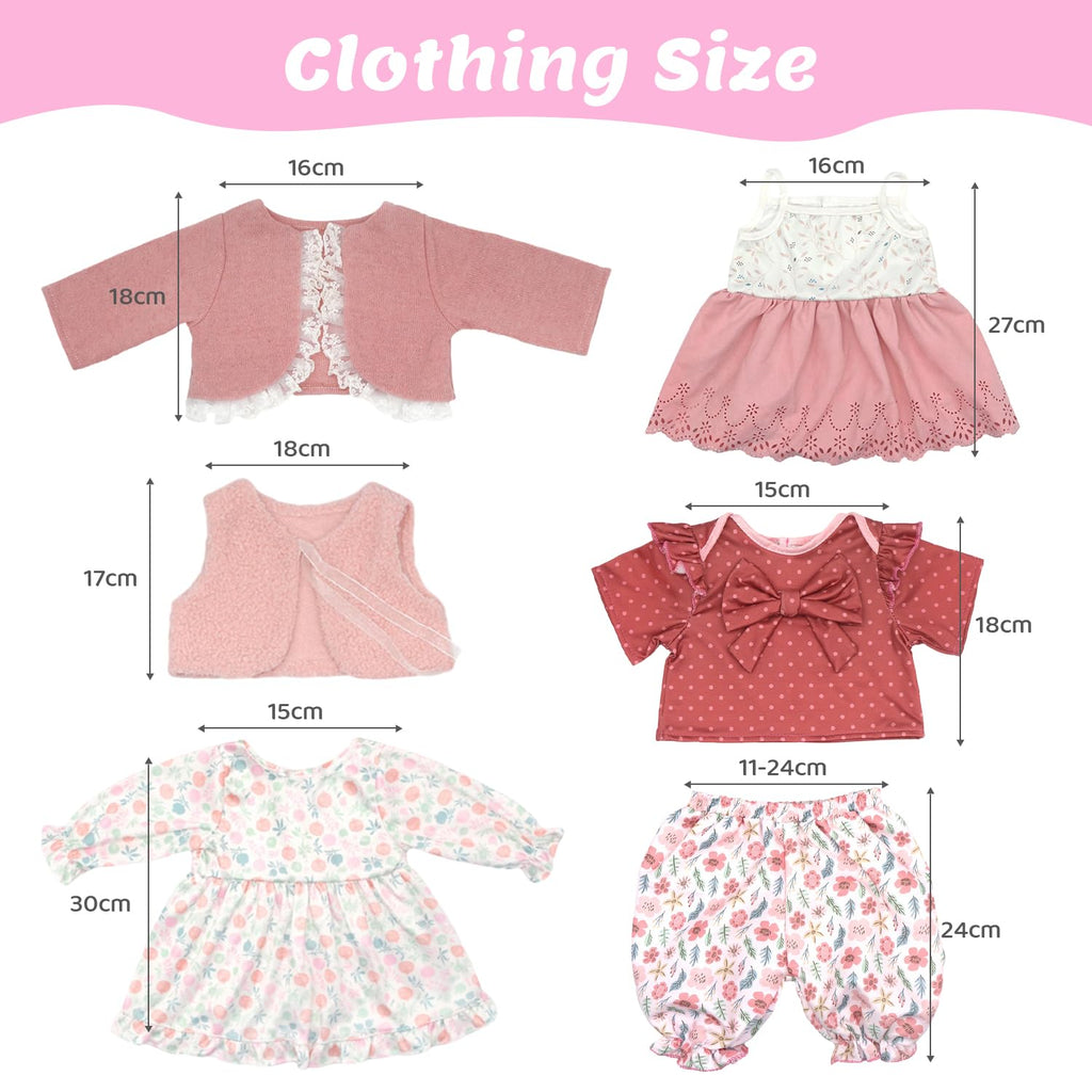 20-22 Inch Reborn Baby Doll Clothes & Accessories Set A12719