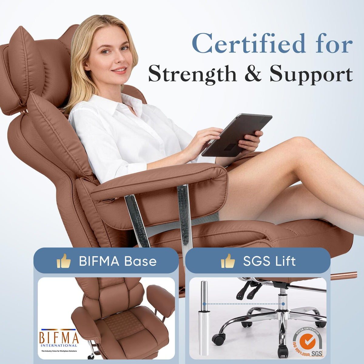 Big and Tall Home Office Desk Chair with Footrest M131573
