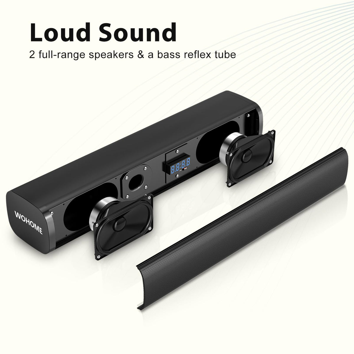 Black 2.1 CH Sound Bar with Wired Subwoofer C25786
