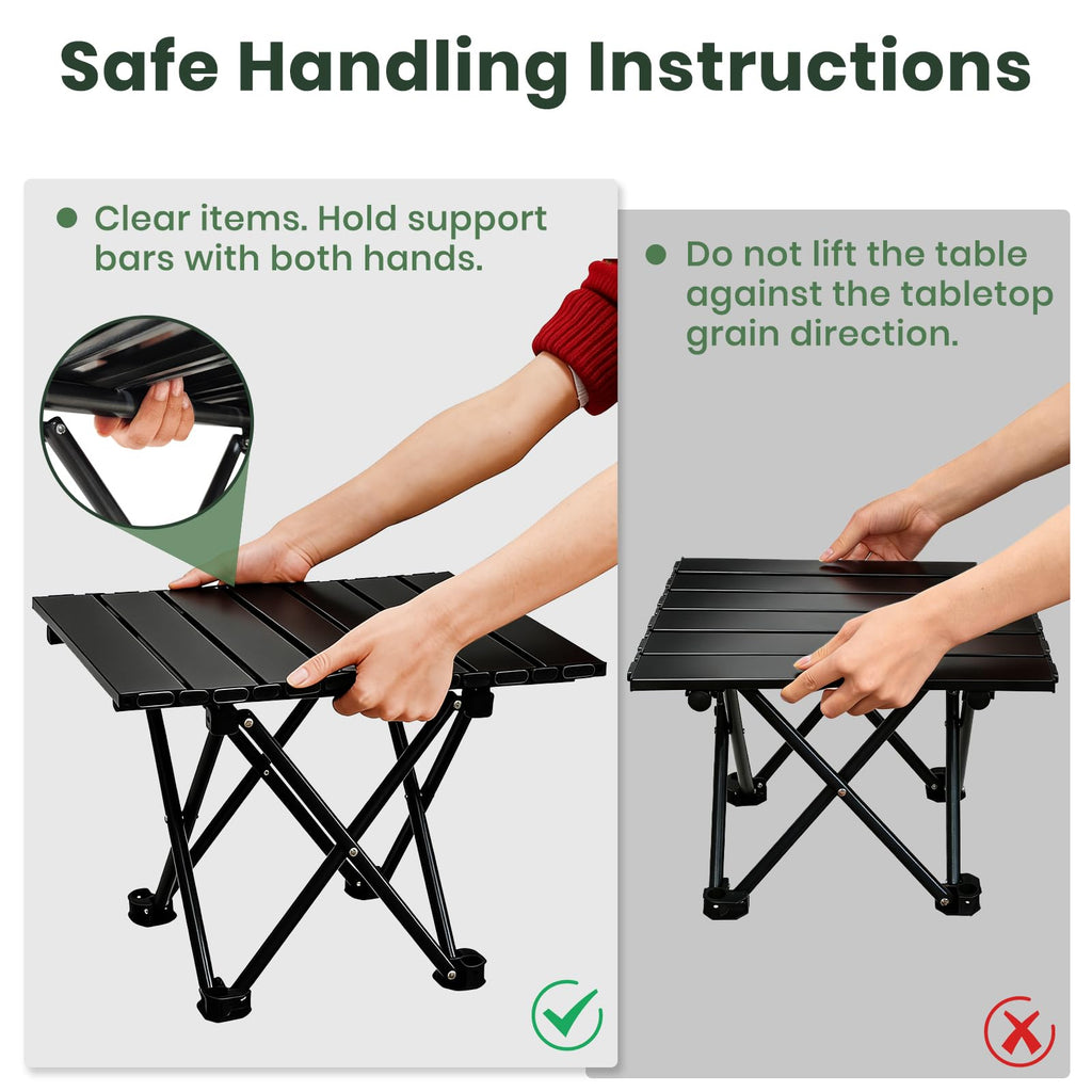 2 Pack Black Foldable Camping Table V71097