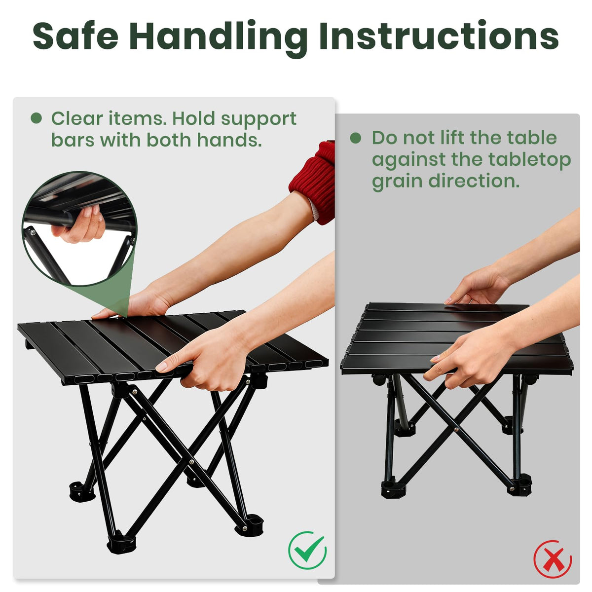 2 Pack Black Foldable Camping Table V71097
