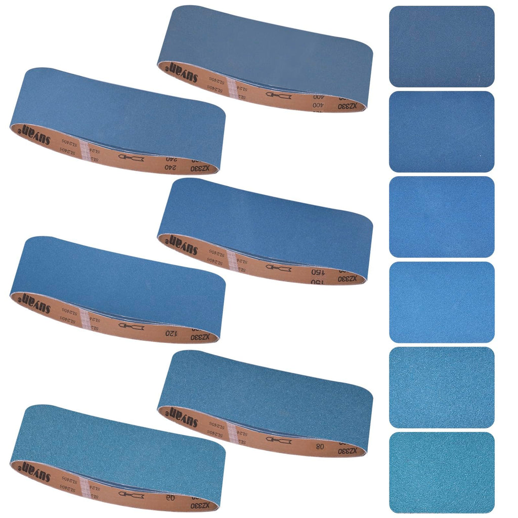 4x36 Inch 18 Pcs 6 Grits Zirconia Sanding Belts I480995