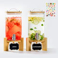 1.2 Gallon Glass Drink Dispenser with Stand and Spigot, 2 Pack E848
