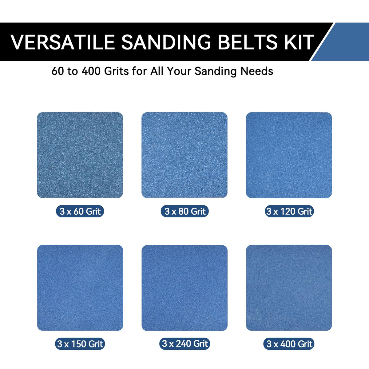 4x36 Inch 18 Pcs 6 Grits Zirconia Sanding Belts I480995