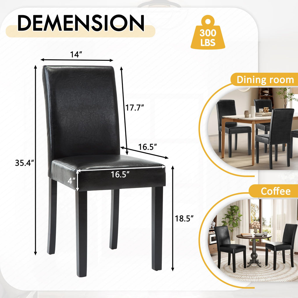 Black PU Leather Upholstered Dining Chairs Set of 6 G106471