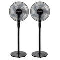 2 Pack Oscillating Pedestal Stand Fan, 12-Speed, 16", Black with Remote Control L765