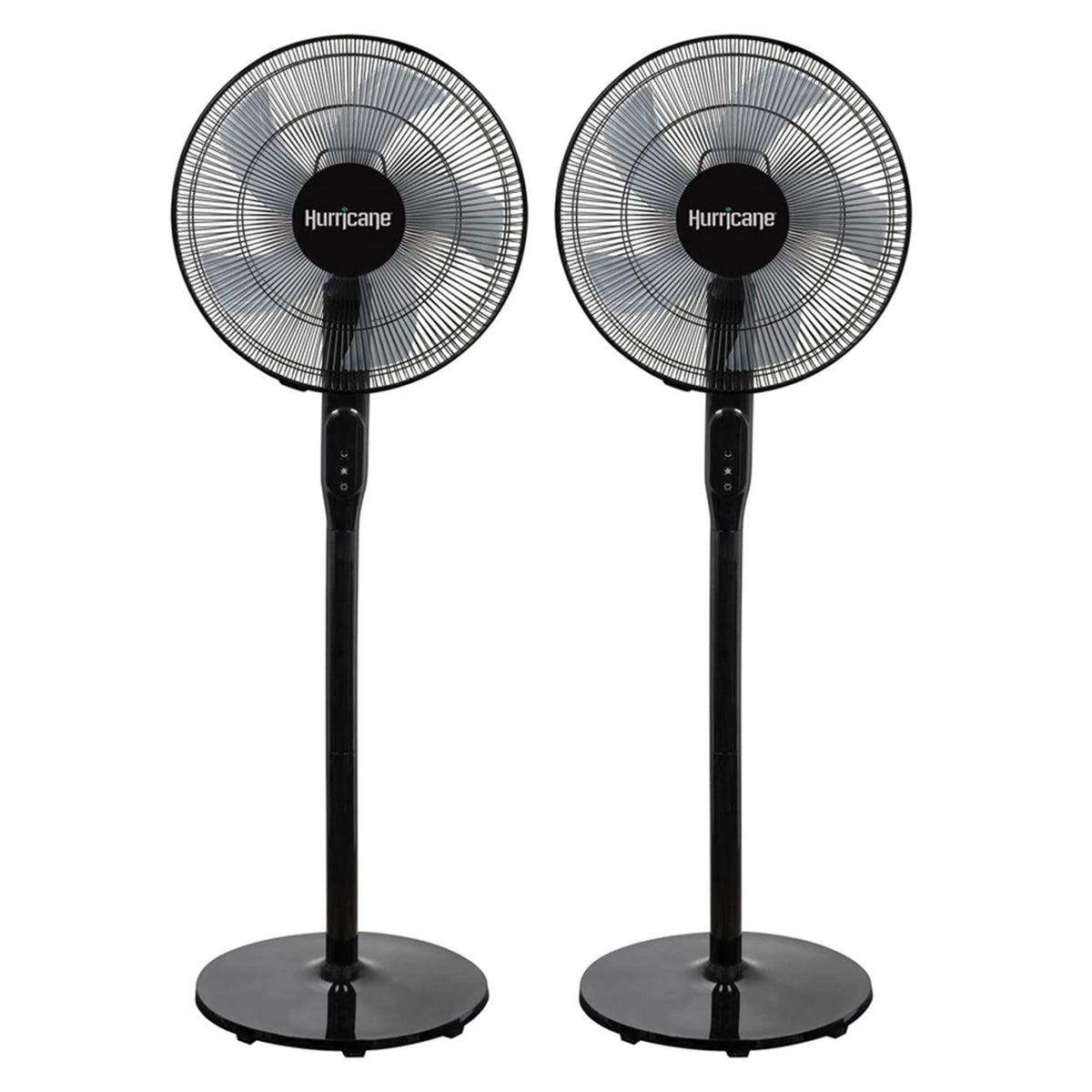 2 Pack Oscillating Pedestal Stand Fan, 12-Speed, 16", Black with Remote Control L765