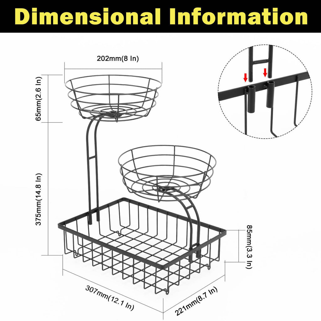 3 Tier Metal Fruit Vegetable Basket Y62914