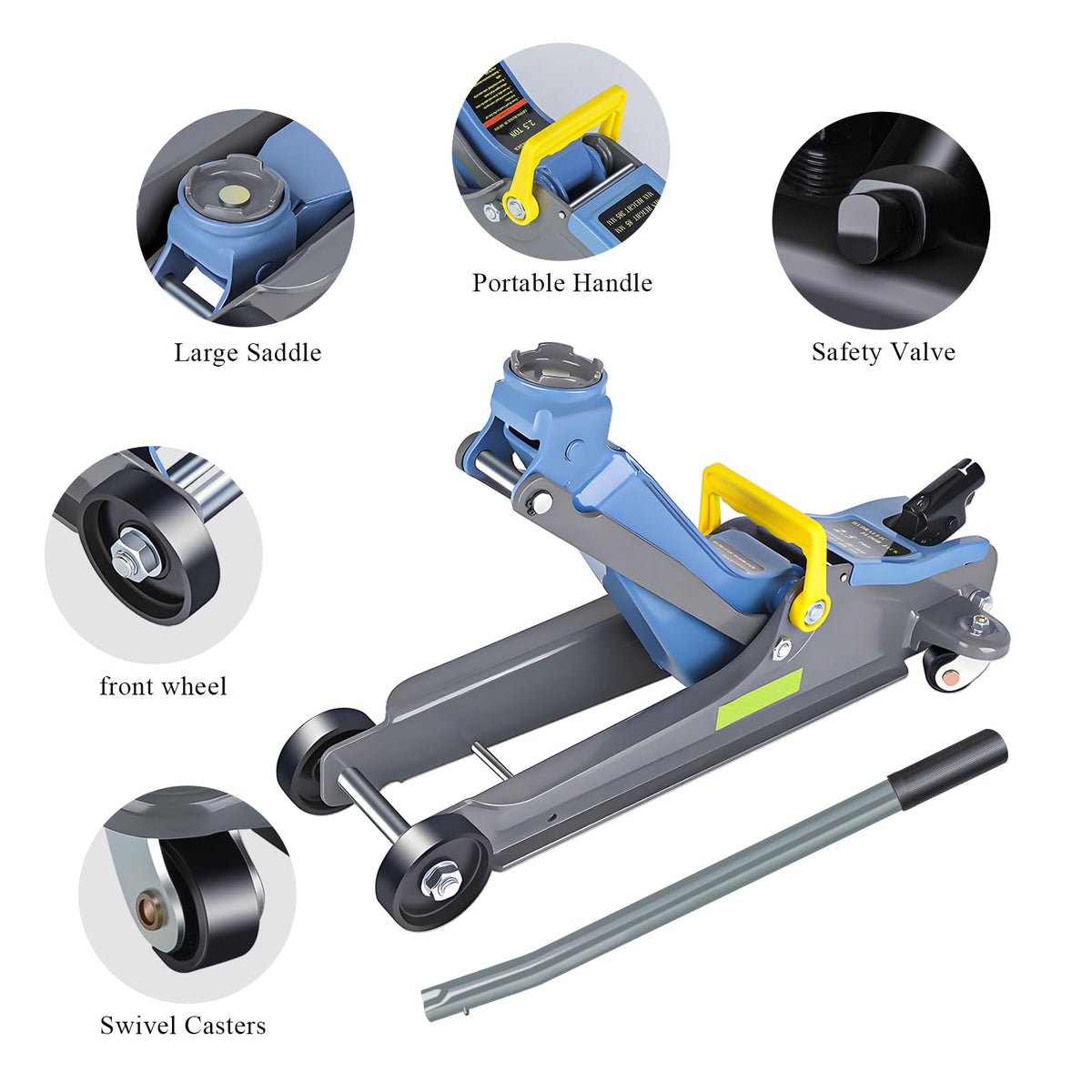 2.5 Ton Low Profile Hydraulic Floor Jack with Handle D377