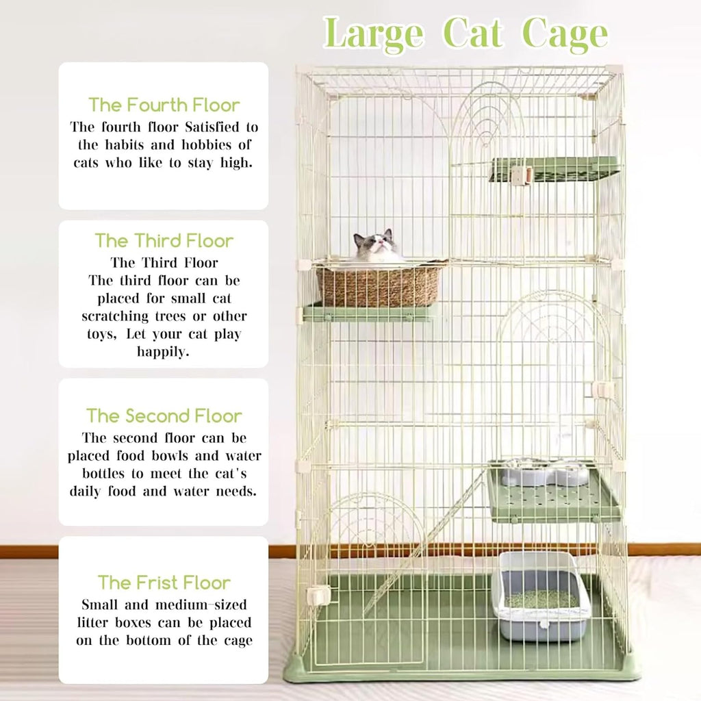 Pink Cat Cage with 3 Platforms and Ramp B14788