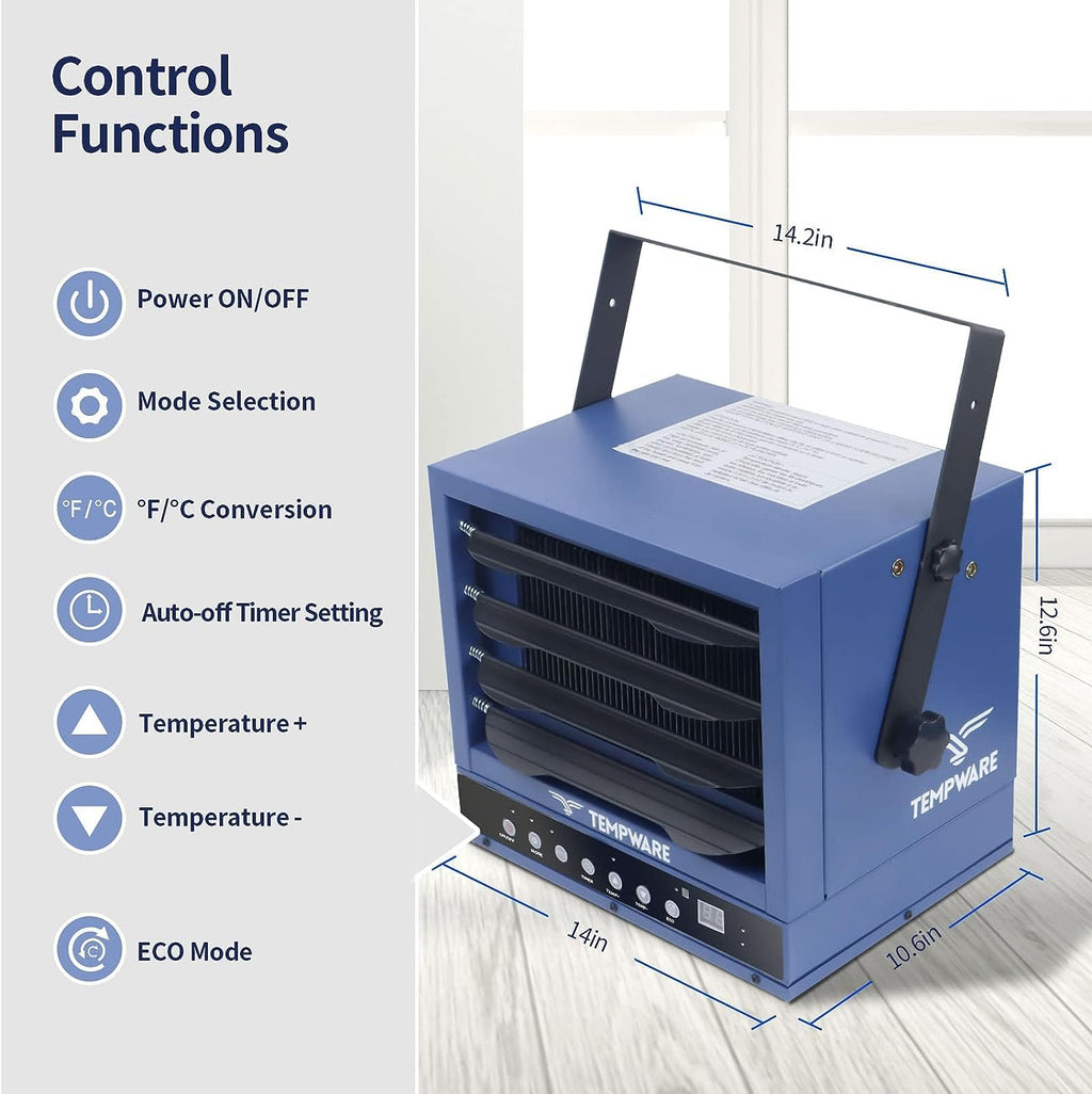 20 Inch High Velocity Floor Fan and 5000W Electric Garage Heater S43801