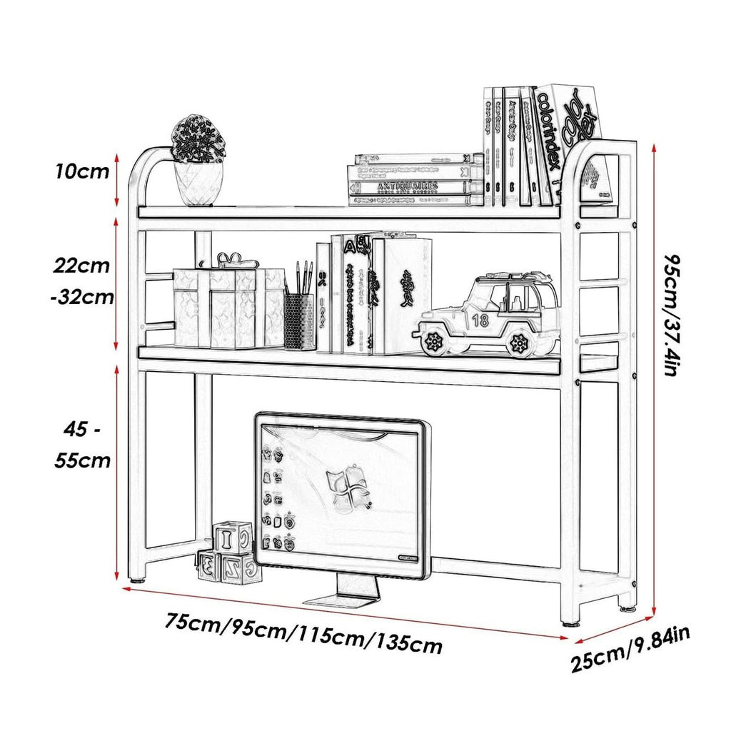 Adjustable Wood and Metal Desktop Bookshelf S39702