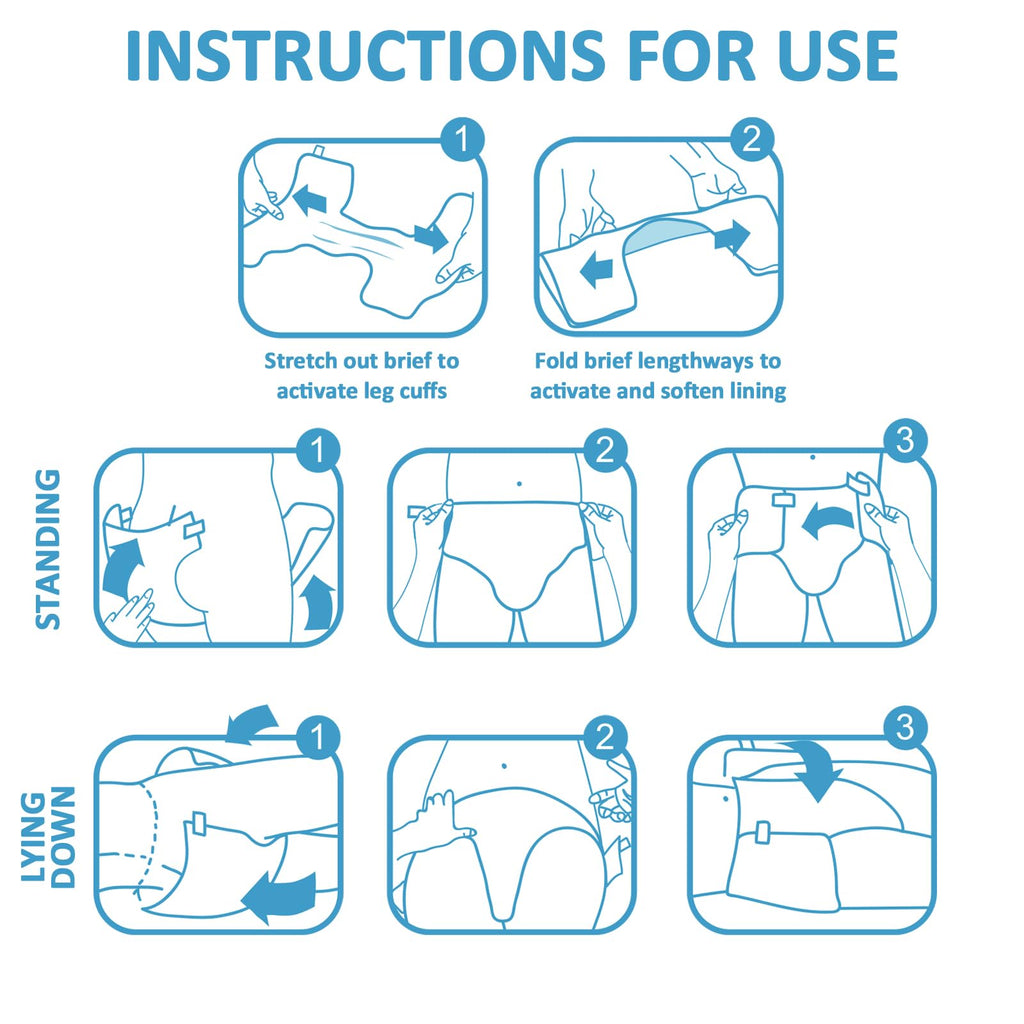 Adult Diaper 10 Pieces White Medium 28"-38" S328