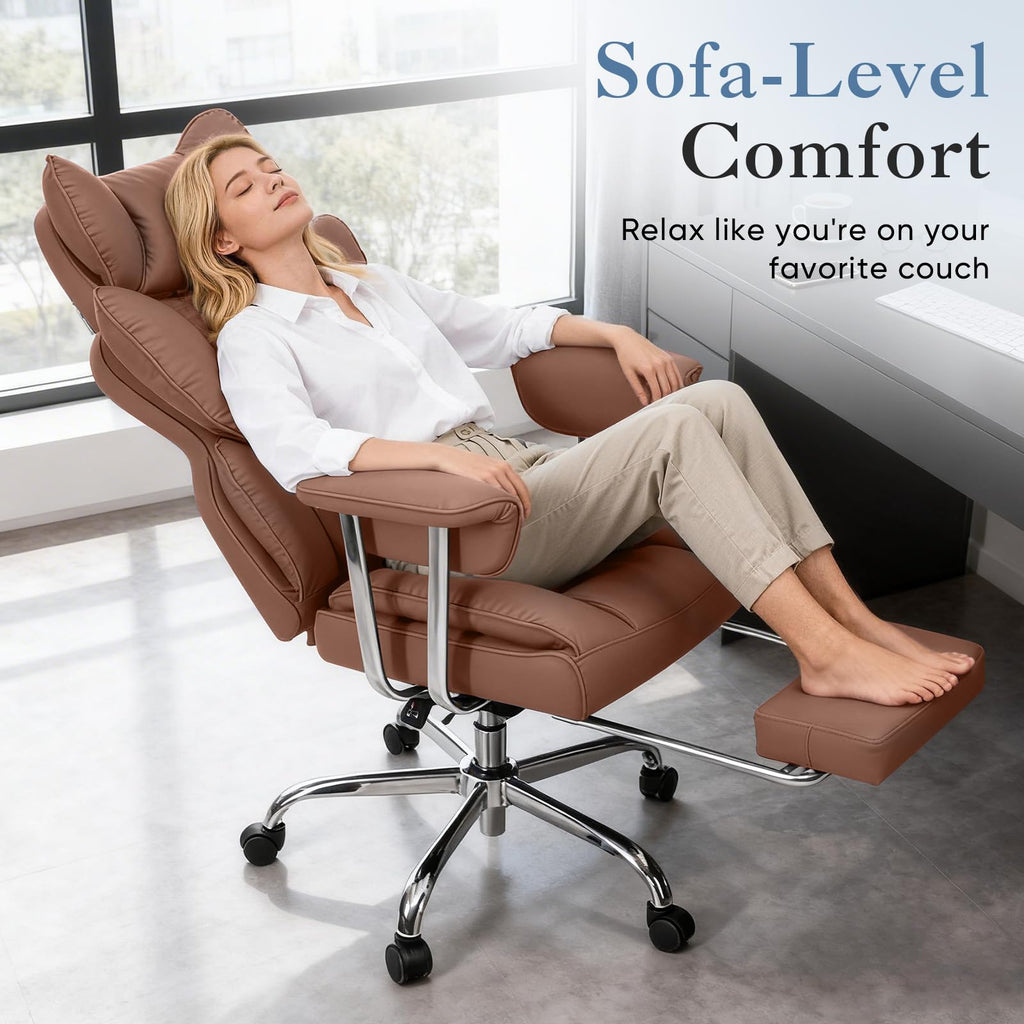 Big and Tall Home Office Desk Chair with Footrest M131573