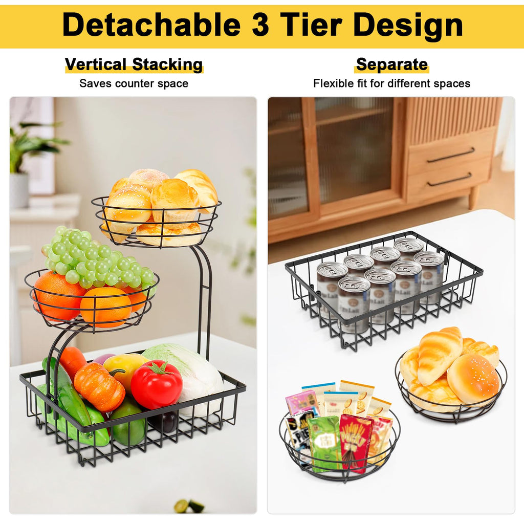 3 Tier Metal Fruit Vegetable Basket Y62914