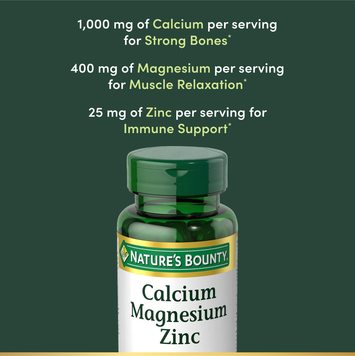 Calcium Magnesium & Zinc Caplets 100 Count P369