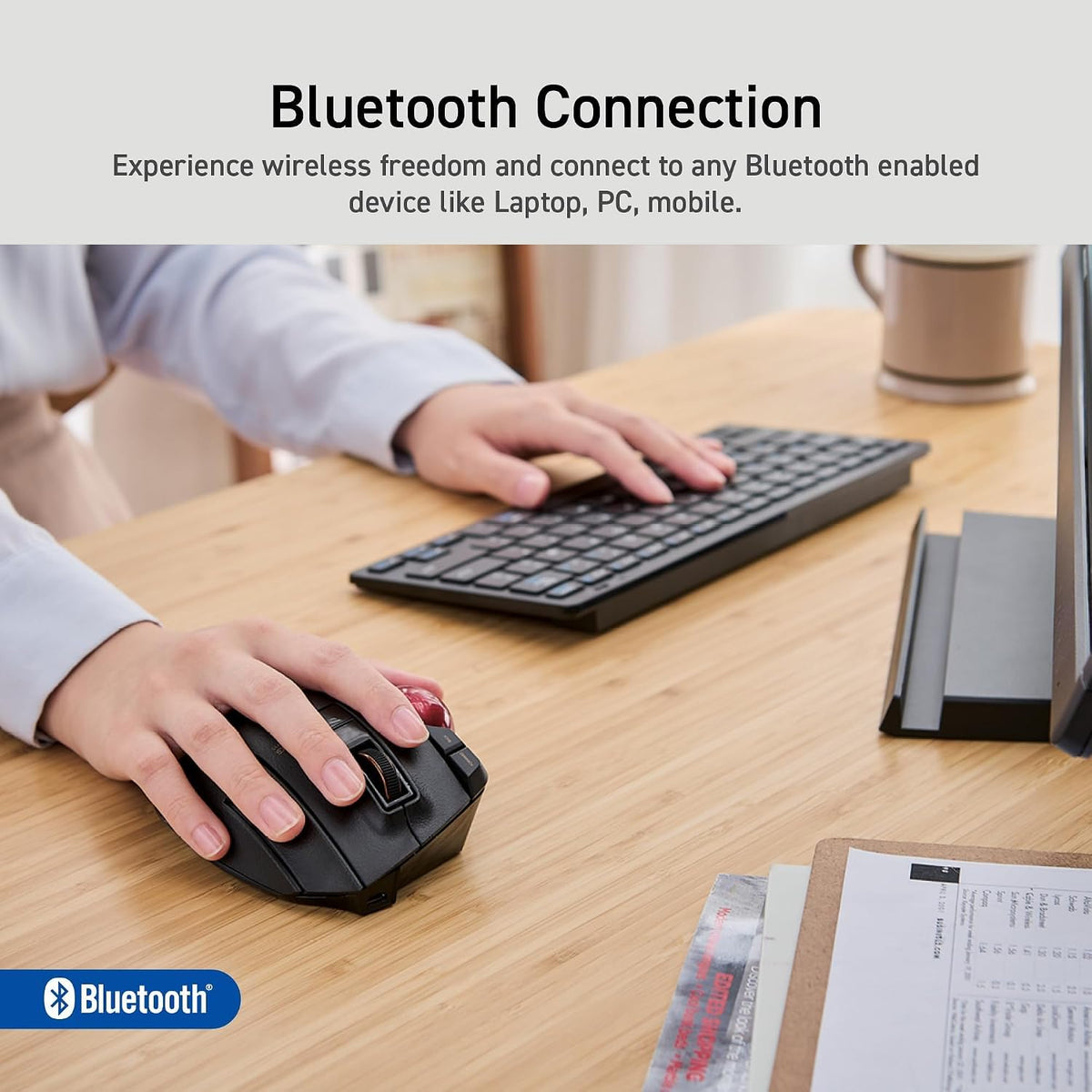 Wireless Ergonomic Thumb Control Trackball Mouse X71216