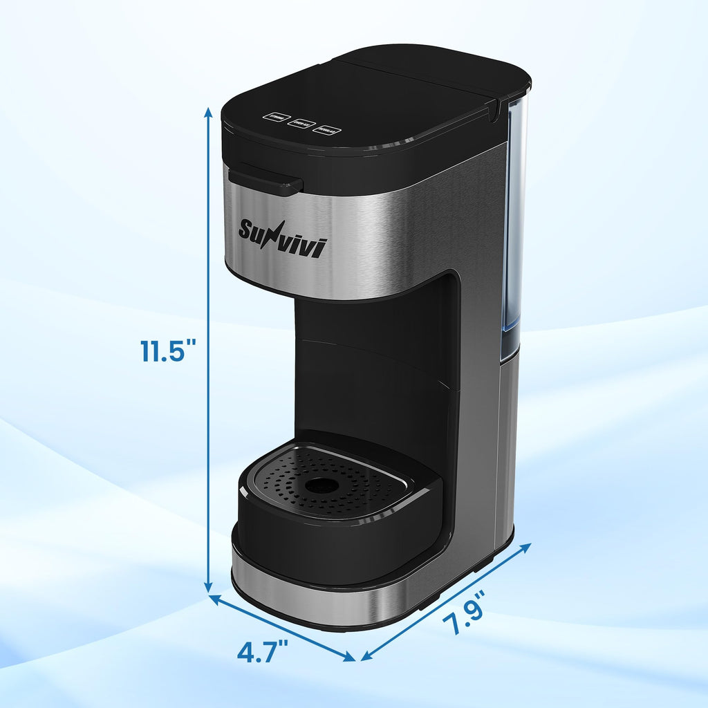 3-in-1 Single Serve Coffee Maker with Removable Water Reservoir, Black Z596408