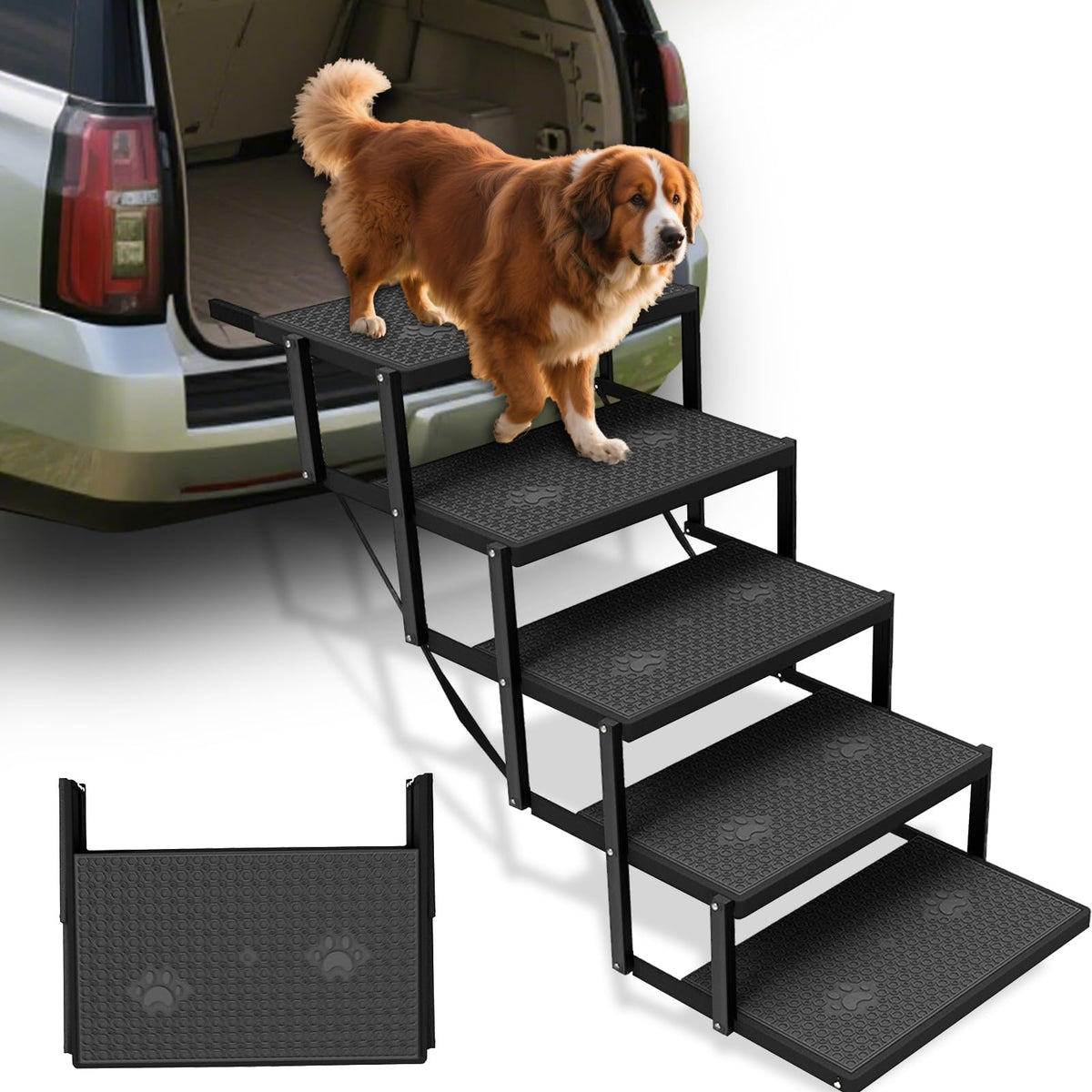 5-Step Foldable Non-Slip Plastic Dog Steps G2177