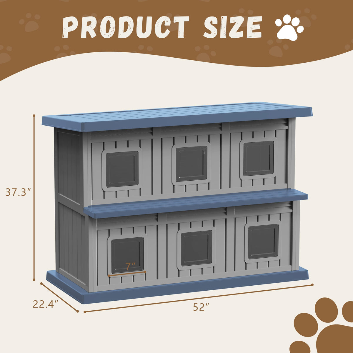 Resin Double-Decker Outdoor Cat House L4980