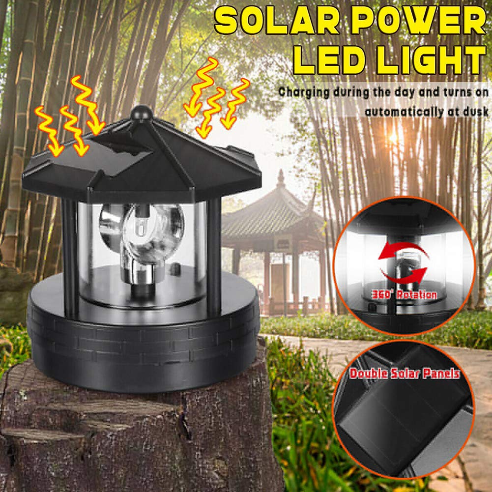 Solar Lighthouse Light with Rotating Beacon U19031