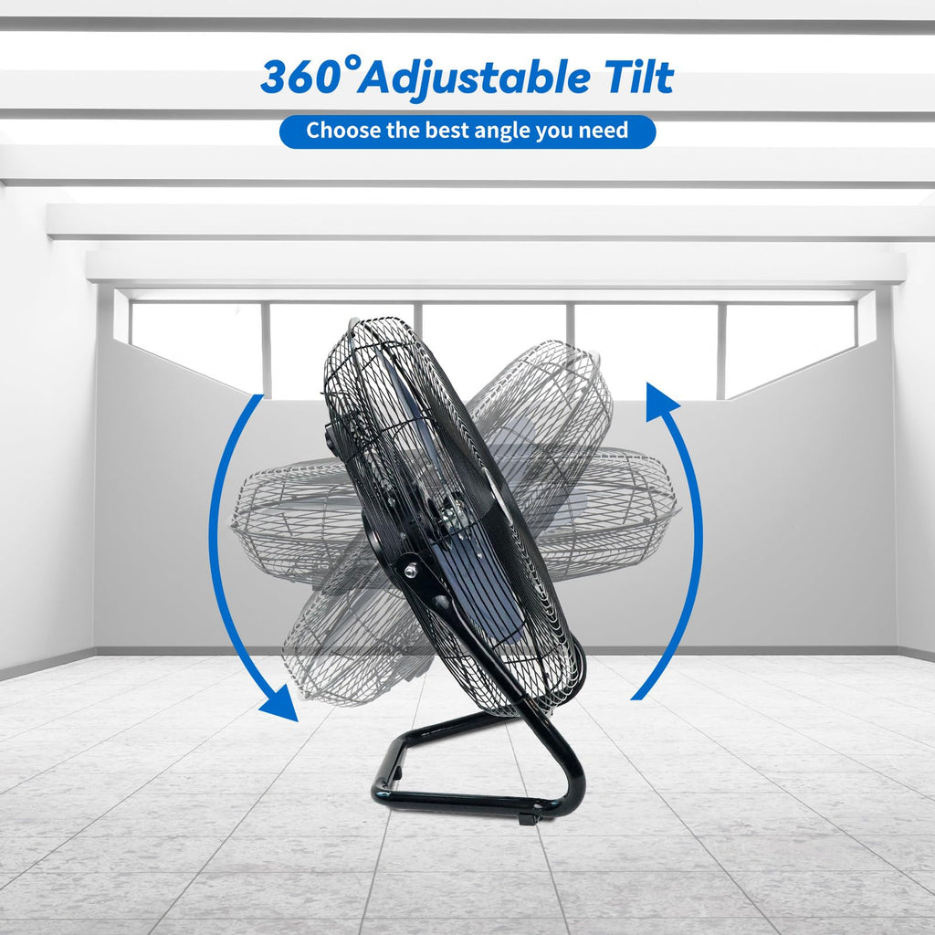 20 Inch High Velocity Floor Fan and 5000W Electric Garage Heater S43801
