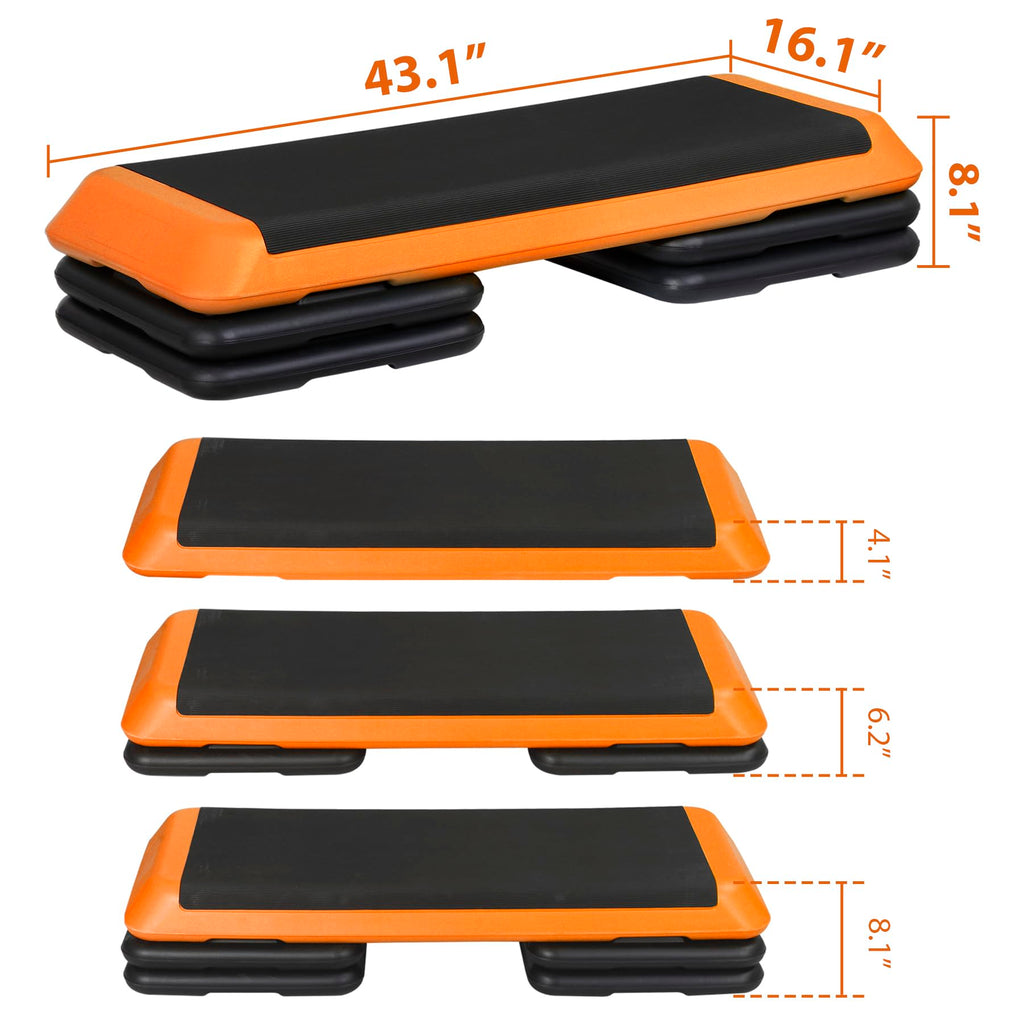 43'' Adjustable Aerobic Step Platform with 4 Stackable Risers N644984
