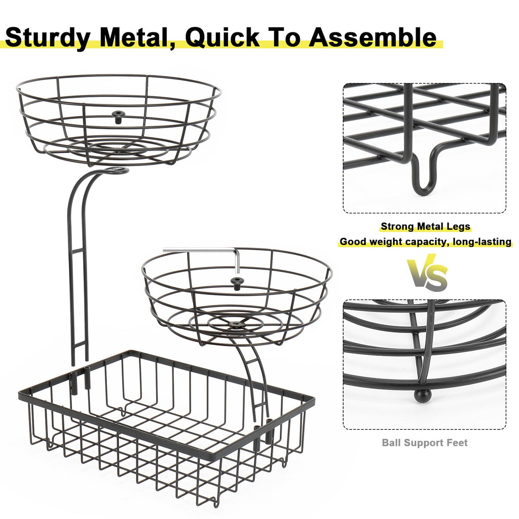 3 Tier Metal Fruit Vegetable Basket Y62914