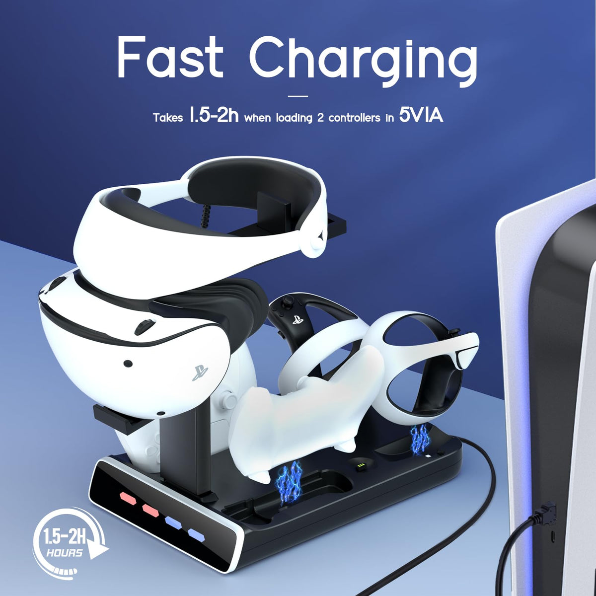 Controller Charging Dock with LED Light and Type-C Cable D3629