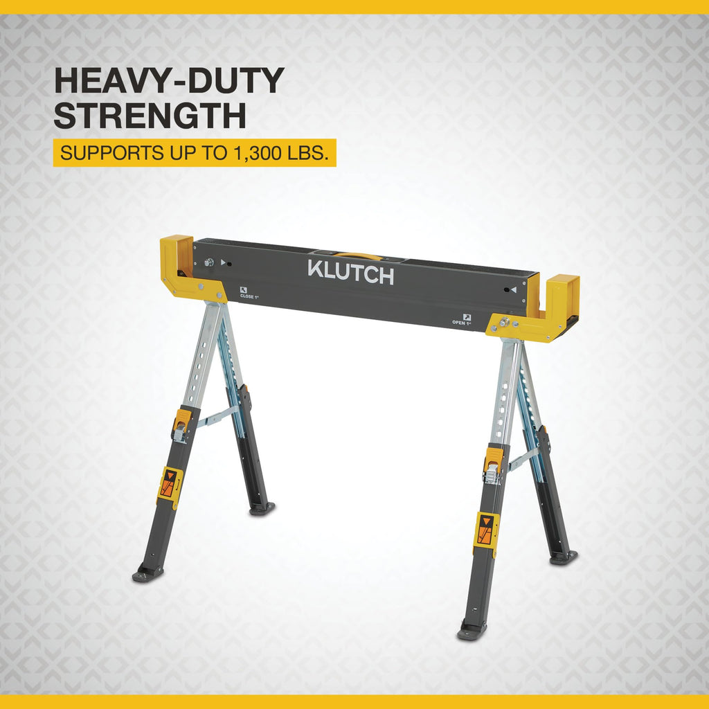 32in. Adjustable Steel Sawhorse 1300-Lb. Capacity E362