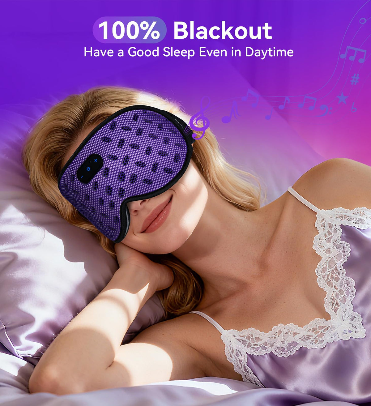 Bluetooth 3D Contoured Sleeping Eye Mask K28416