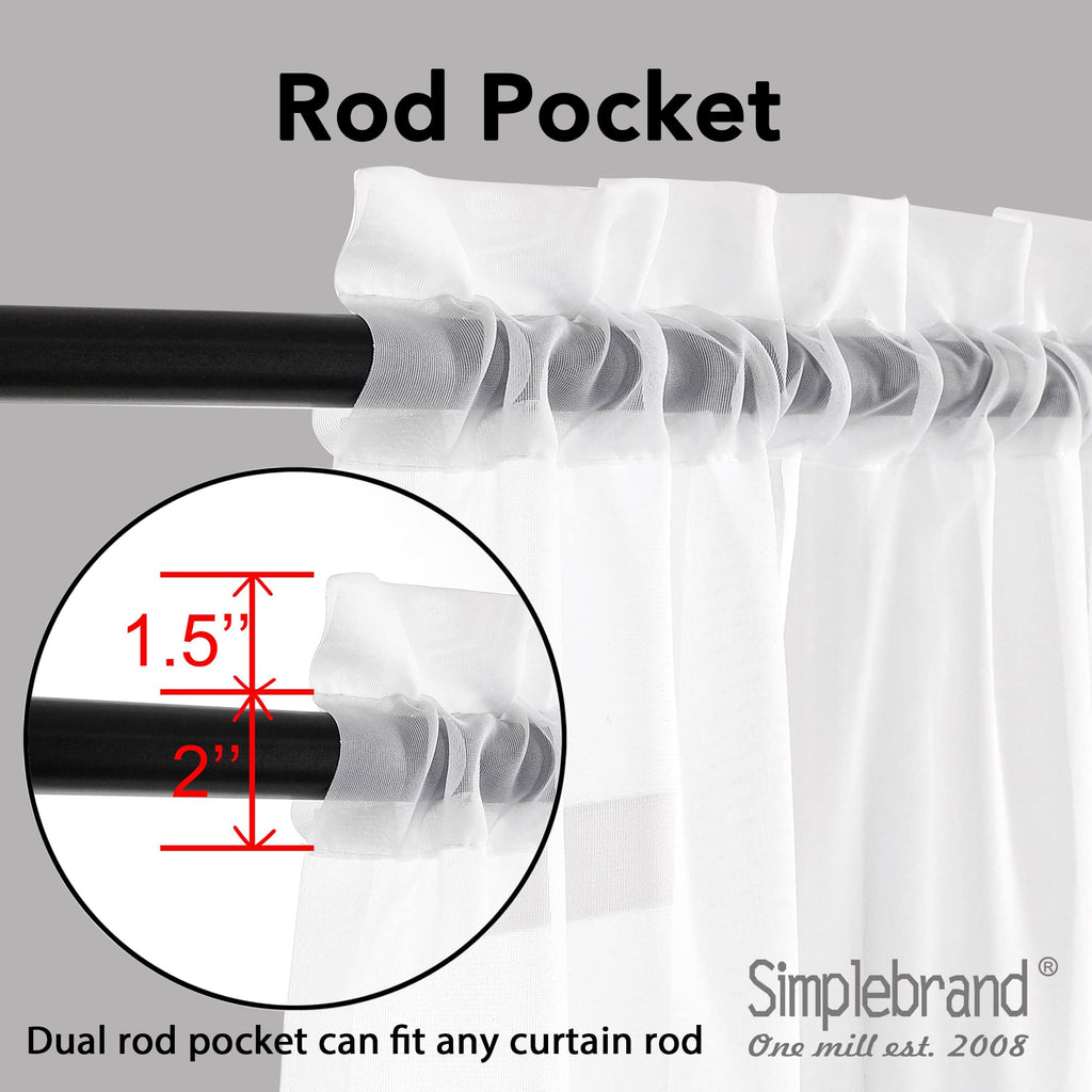 White Sheer Curtains 72 Inches Long 2 Panels E460997