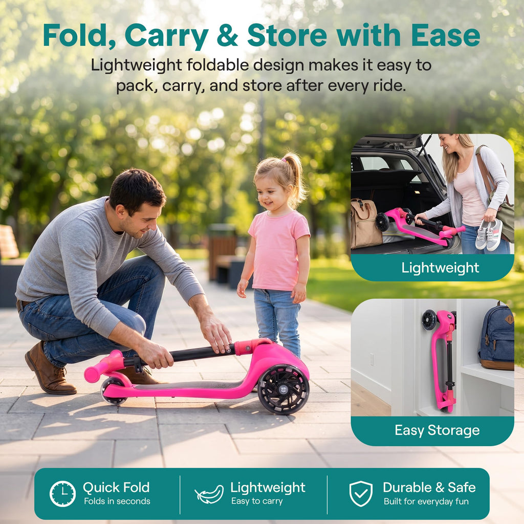 Adjustable 3 Wheel Kids Scooter with LED Wheels H320807