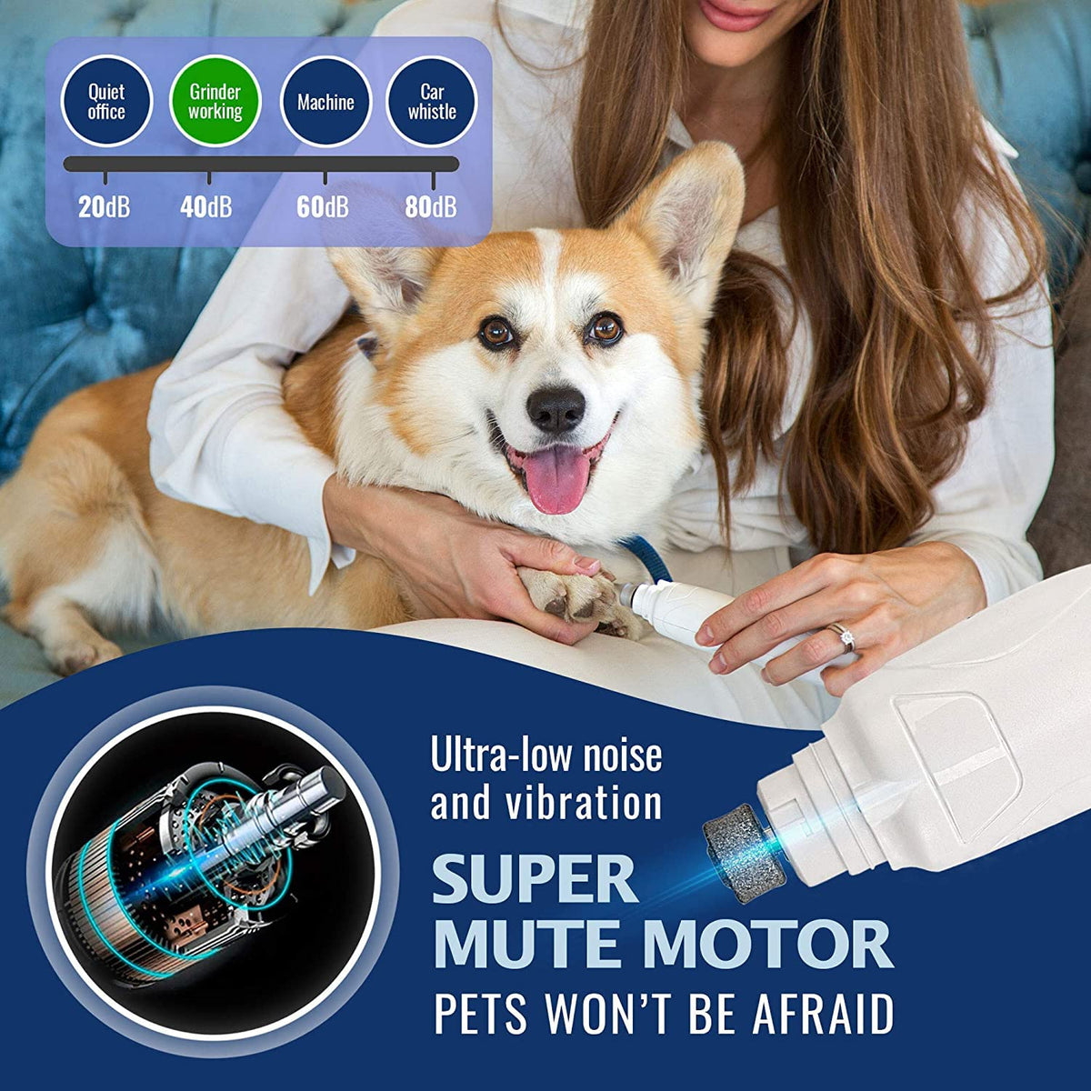 Rechargeable Electric Pet Nail Grinder W8910