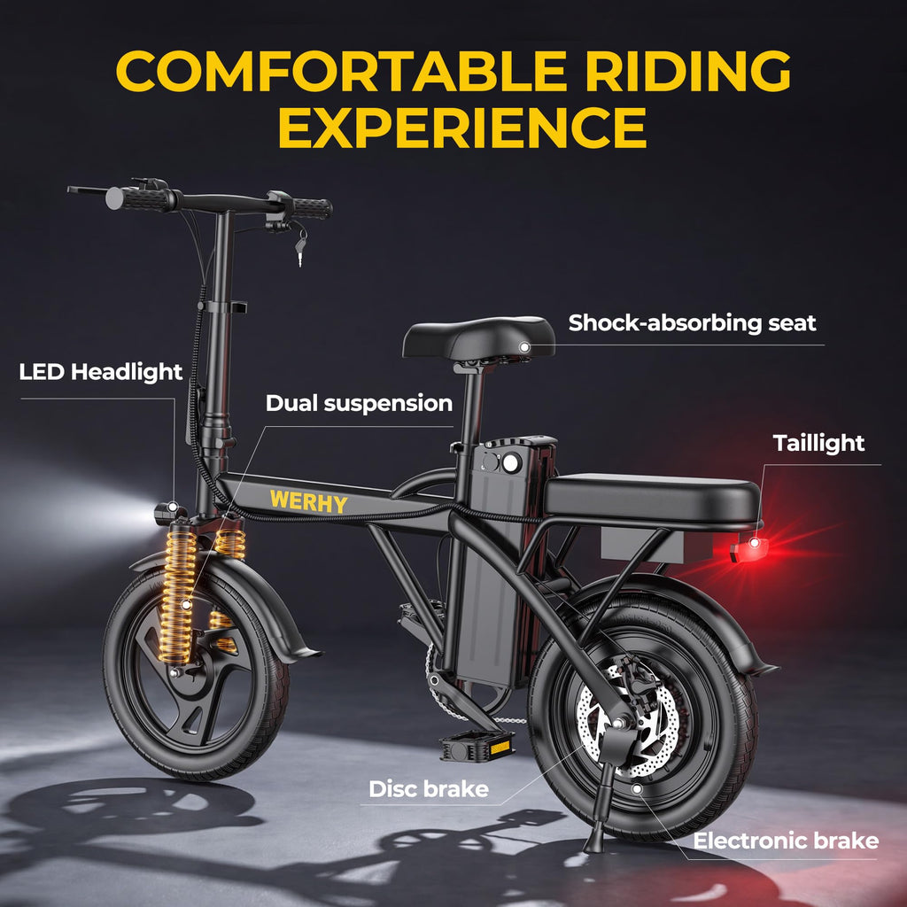 Electric Bike for Adults 750W Peak Motor 20 MPH Folding Ebike 14" O253653