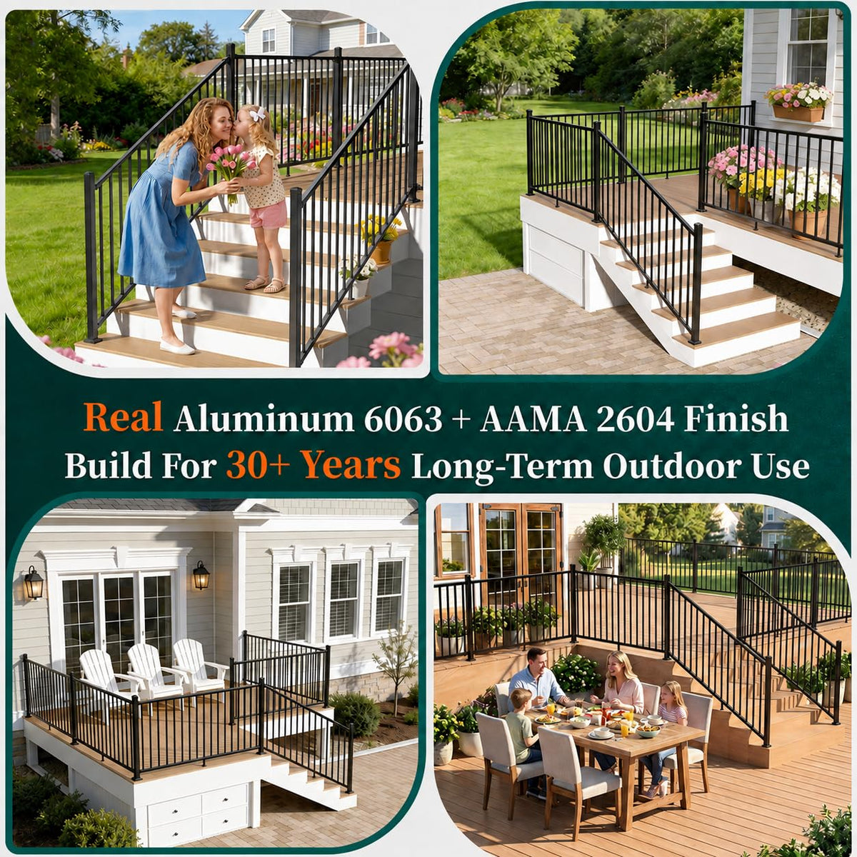Aluminum Angle-Adjustable Stair Railing Kit H7184