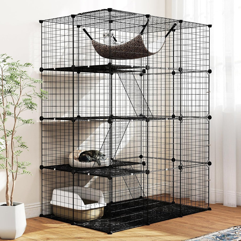 Large 4-Tier Metal Wire Cat Cage F83048
