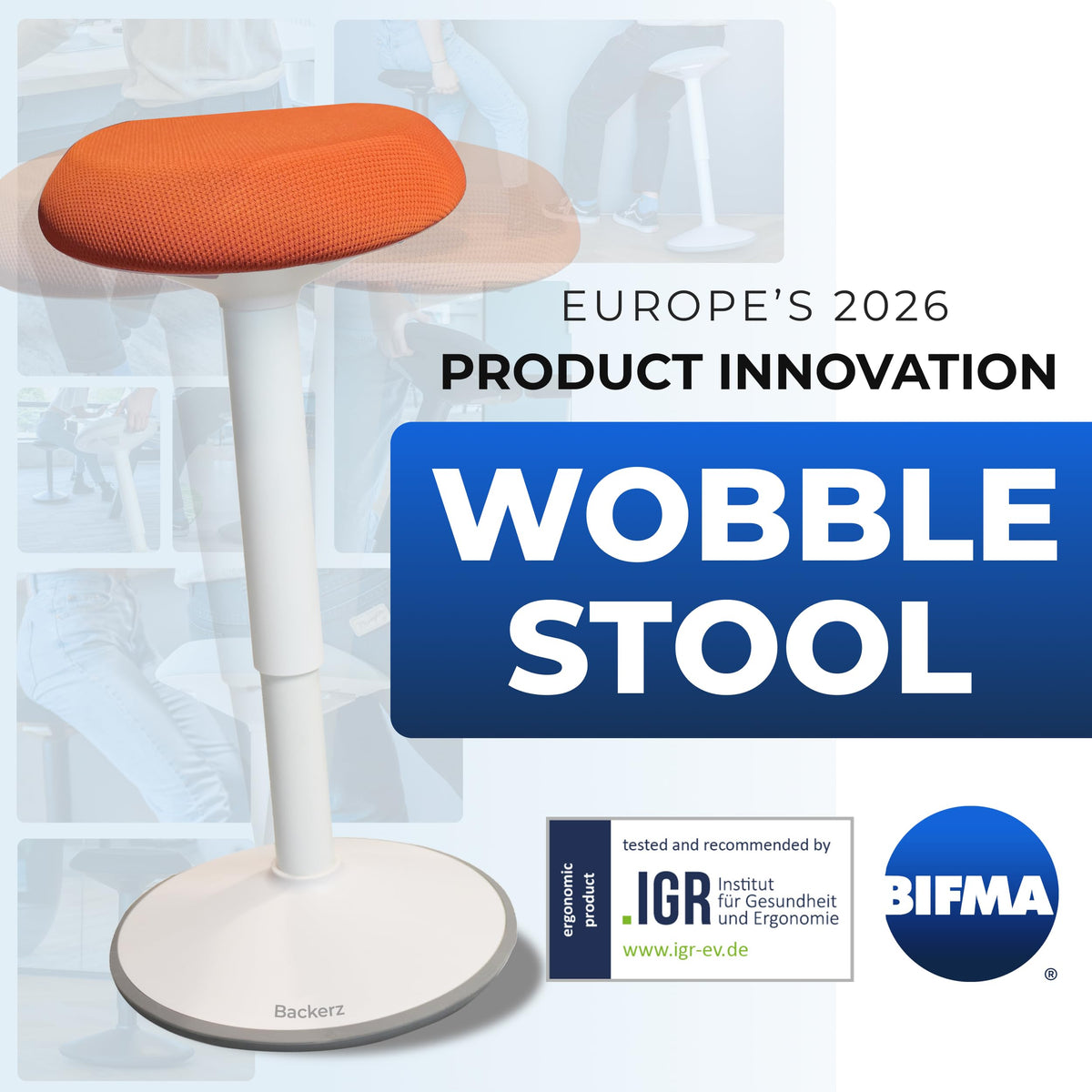Height Adjustable Swivel Wobble Stool T444363