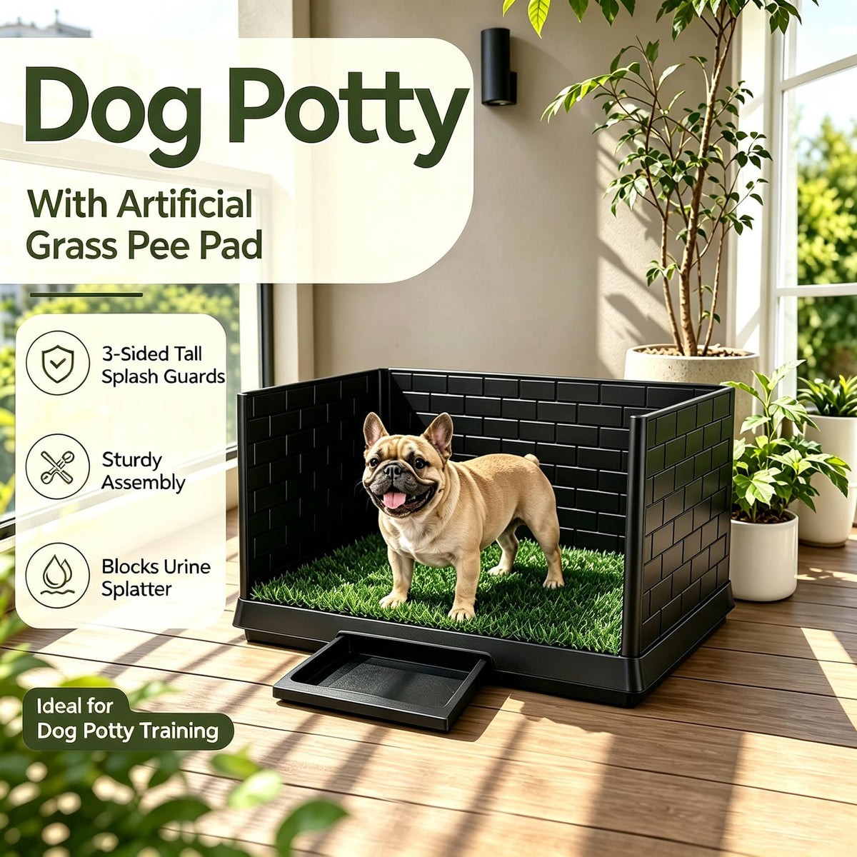 30"×20" Artificial Grass Dog Potty Tray V153