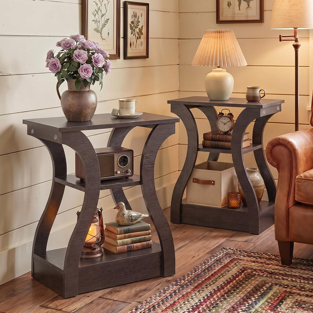 Brown End Tables Set of 2 Q945