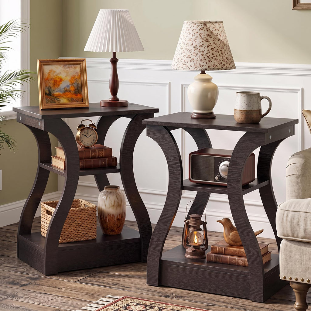 Brown End Tables Set of 2 Q945