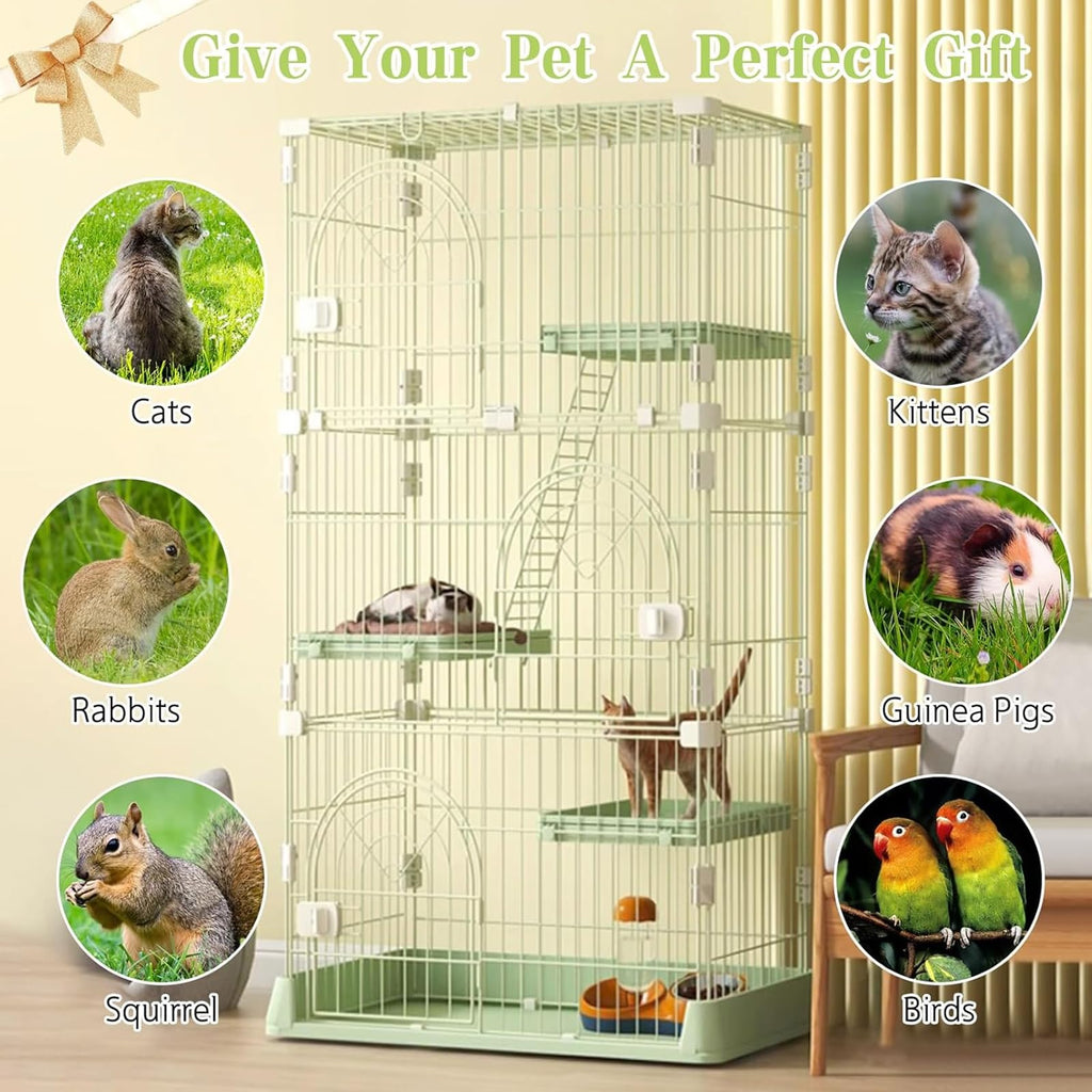 Pink Cat Cage with 3 Platforms and Ramp B14788
