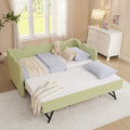 81-inch Twin to King Size Gingham Linen Upholstered Daybed with USB Charging Ports B310847