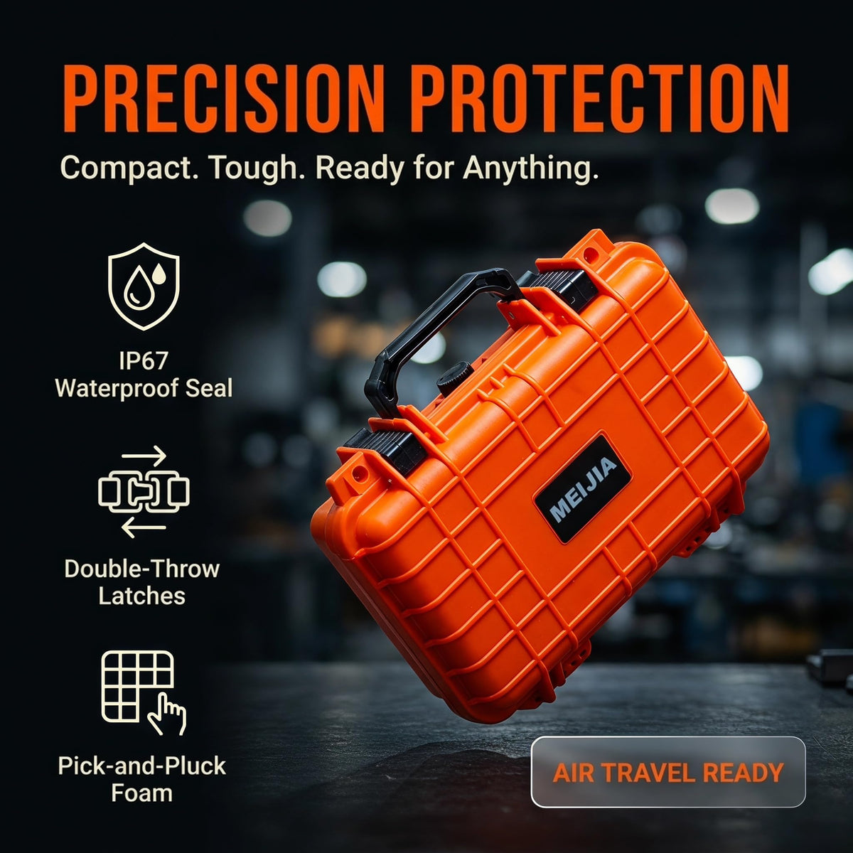 Portable Waterproof Hard Case with Customizable Foam C72620